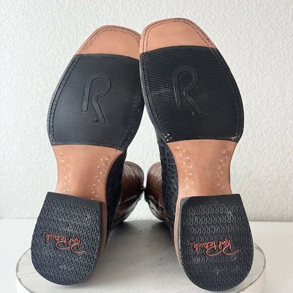 NEW Rod Patrick Mens Cowboy Boots Size 7A Black Caiman Western Boots Square Toe - Picture 8 of 11